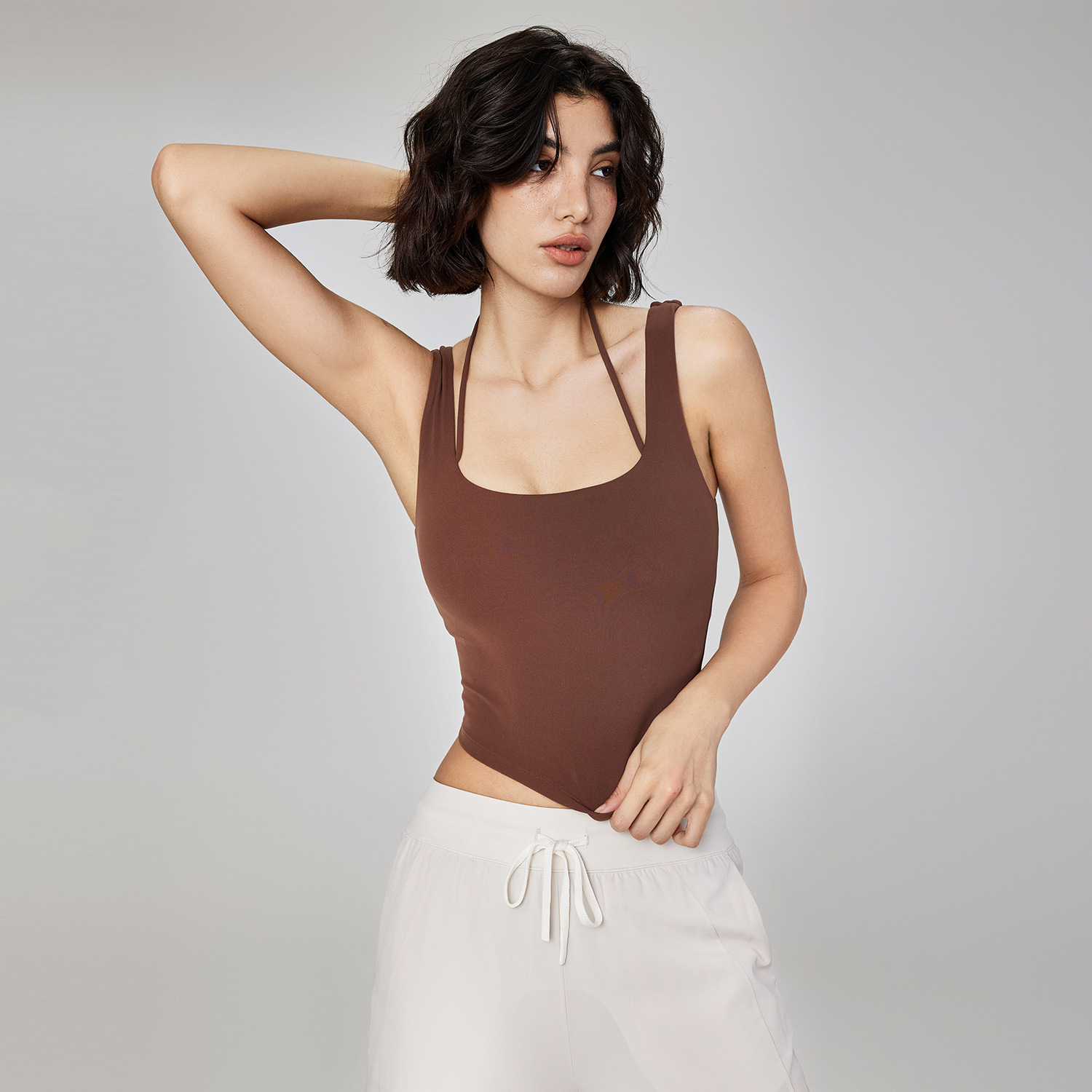 Pilates Yoga Sport - Nude Feel Fake Two-Piece Sport Bra