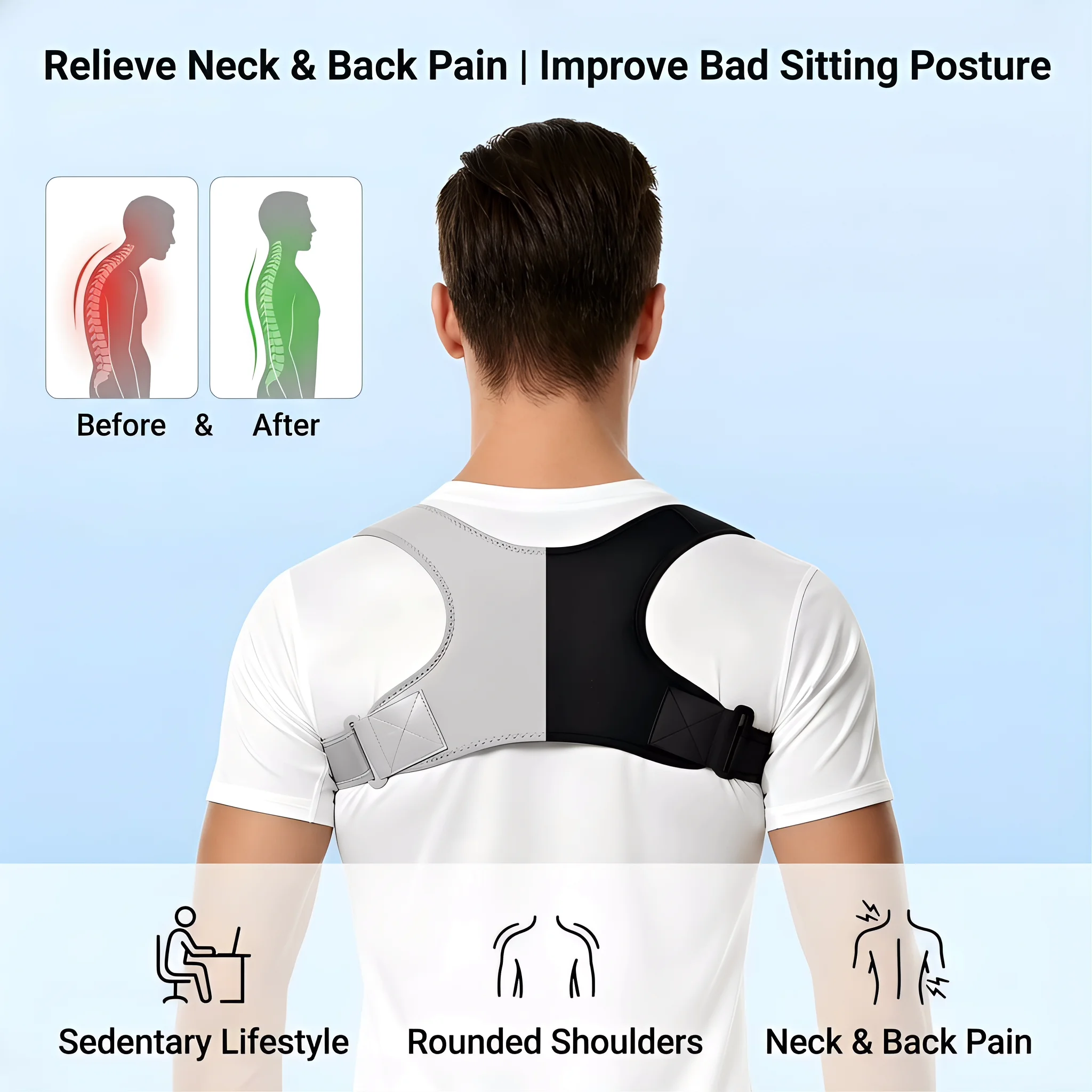 Unisex Invisible Back Shoulder - Posture Pole Corrector ulasan dan harga