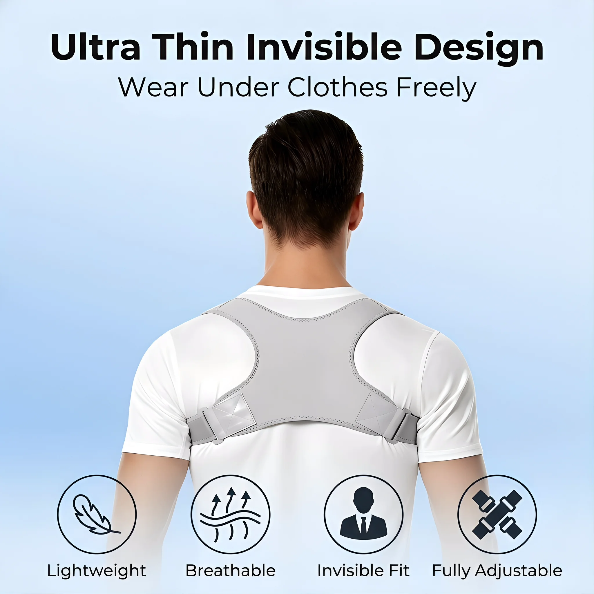 Unisex Invisible Back Shoulder - Posture Pole Corrector ulasan dan harga