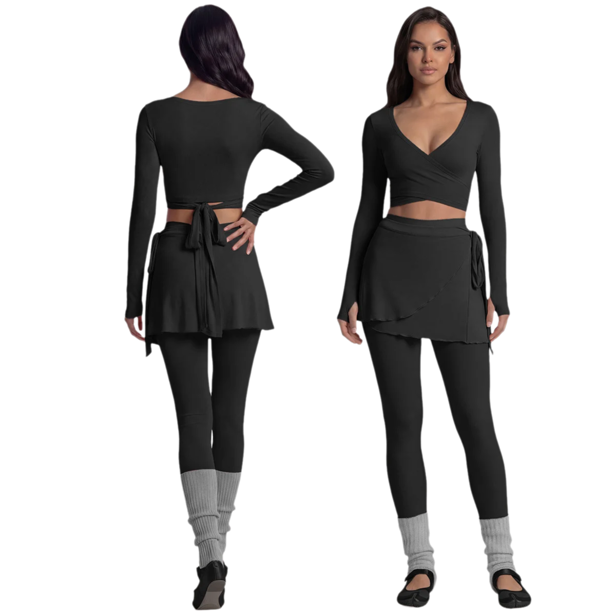 Long Sleeve Yoga Top Cross Fro - Pilates Yoga Core ulasan dan harga